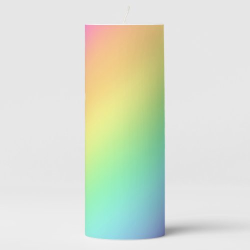 Rainbow Gradient  Pillar Candle