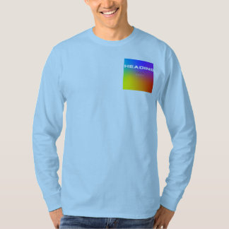 Rainbow gradient pocket design long sleeve T-Shirt