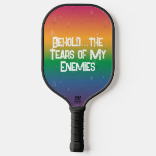 Rainbow Gradient Raindrops Pickleball Paddle