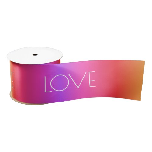 Rainbow Gradient Ribbon Love Custom Text