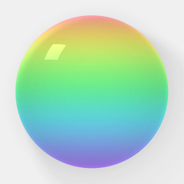 Rainbow Gradient Round Paperweight (Front)