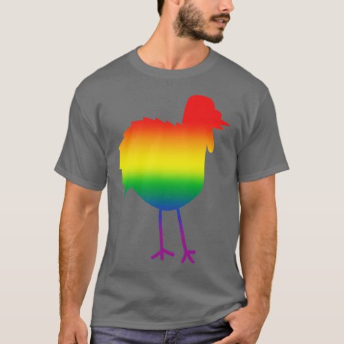 Rainbow Gradient Silhouette Thanksgiving Turkey T_Shirt