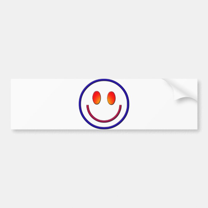 Rainbow Gradient Smiley Face Bumper Stickers