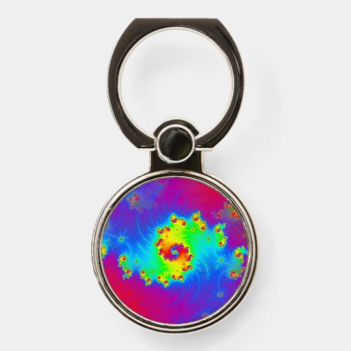 Rainbow Gradient Spiral Fractal Phone Ring Stand