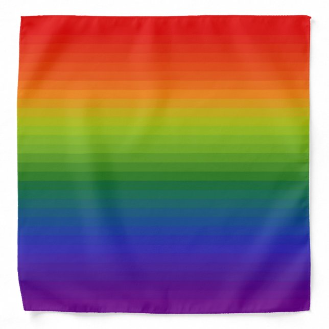 Rainbow Gradient Striped Bandana (Front)