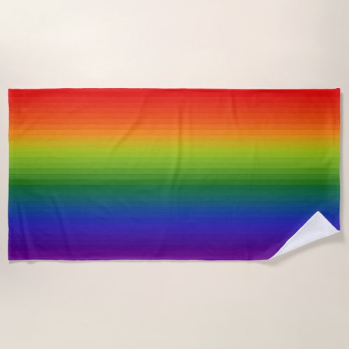 Rainbow Gradient Striped Beach Towel