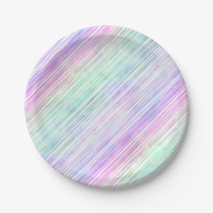rainbow gradient striped brushstrokes : paper plates