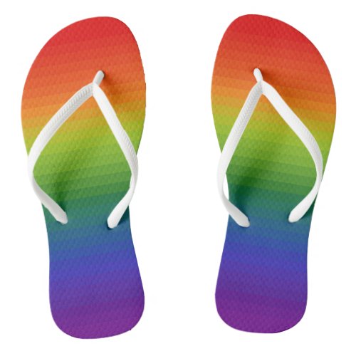 Rainbow Gradient Striped Flip Flops