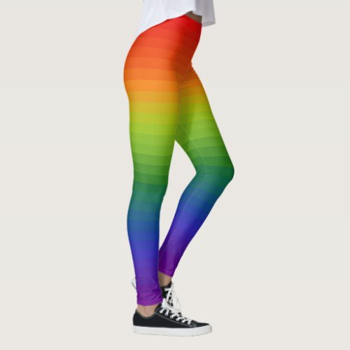 Rainbow Gradient Striped Leggings