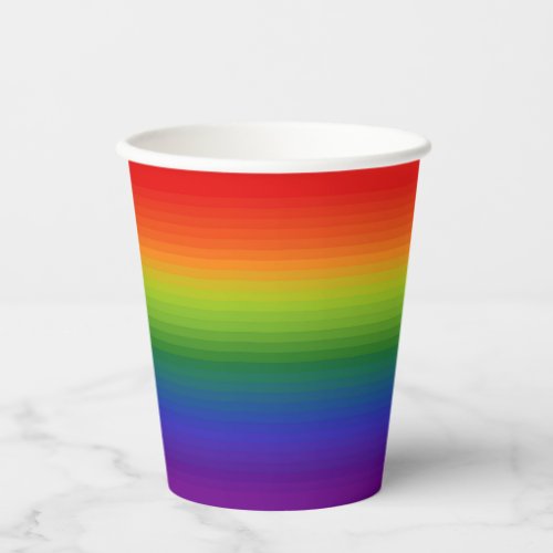 Rainbow Gradient Striped  Paper Cups