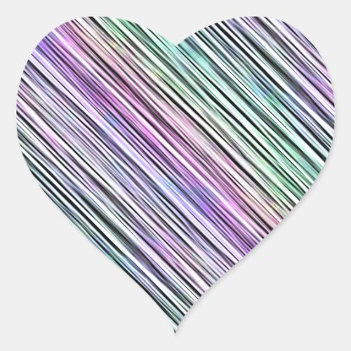 rainbow gradient stripes  heart sticker