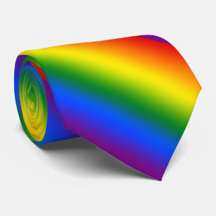 Rainbow Gradient Stripes Neck Tie