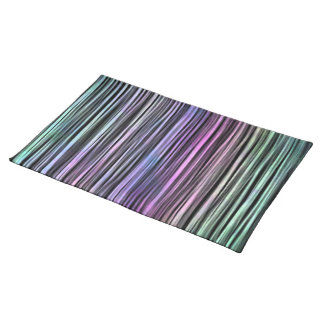 rainbow gradient stripes on black : cloth placemat