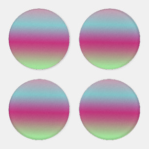 Rainbow Gradient Three Tone Colorful  Coaster Set