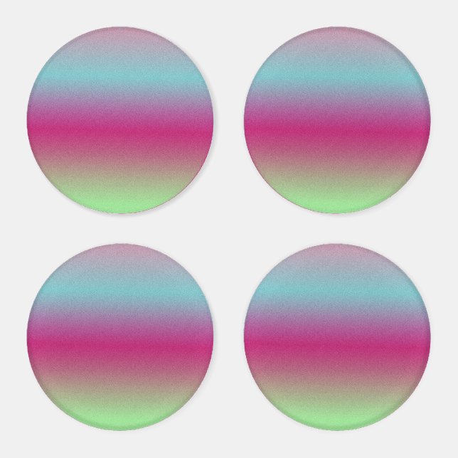 Rainbow Gradient Three Tone Colorful  Coaster Set (Set)