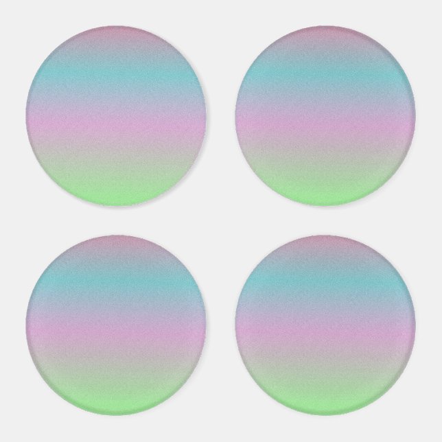 Rainbow Gradient Three Tone Colorful Pastel Coaster Set (Set)