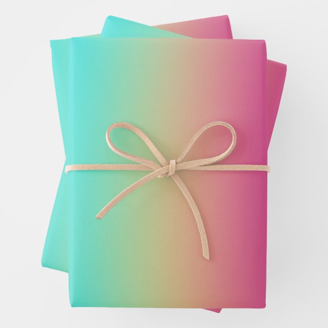 Rainbow Gradient Wrapping Paper Sheets (In situ)