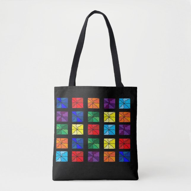 Rainbow Granny Square  tote (Front)