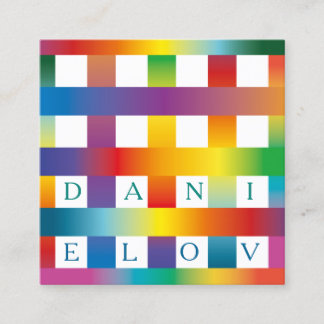 Rainbow Graphical PAttern Square Business Card