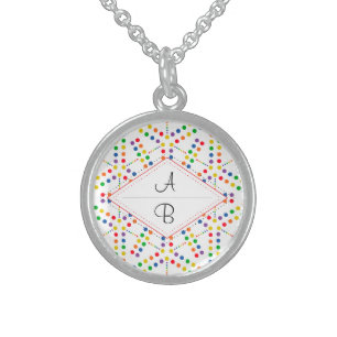 Rainbow graphically sterling silver necklace