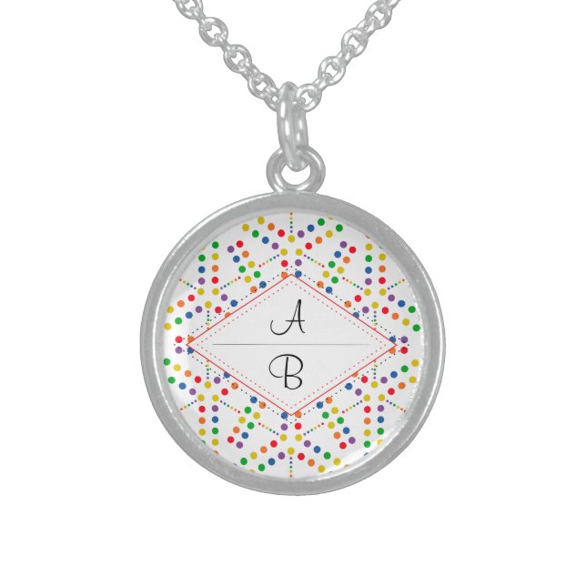 Rainbow graphically sterling silver necklace (Front)