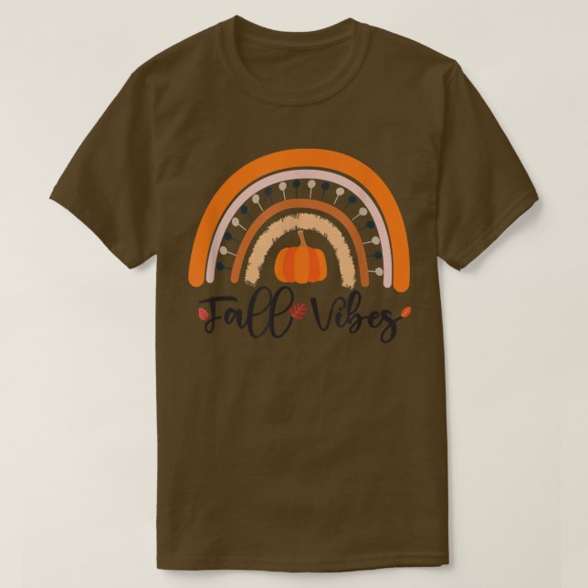 Rainbow Graphics Autumn Pumpkin  T-Shirt (Design Front)