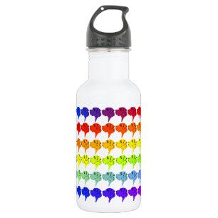 Rainbow Great Dane heads Water Bottle