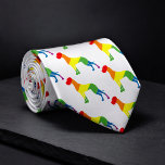 Rainbow Great Dane Pattern Neck Tie