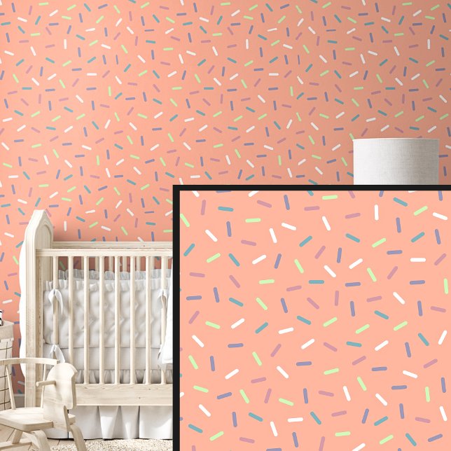 Rainbow Green Aqua Sprinkles, on Orange Wallpaper (Creator Uploaded)