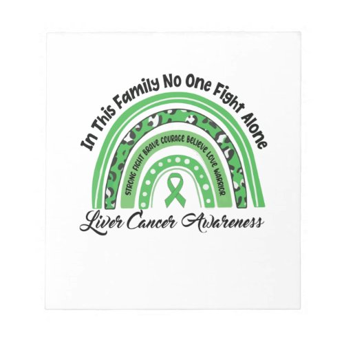 Rainbow Green Ribbon Liver Cancer Awareness Month Notepad