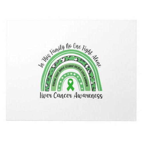 Rainbow Green Ribbon Liver Cancer Awareness Month Notepad