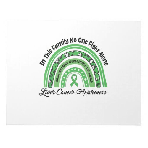 Rainbow Green Ribbon Liver Cancer Awareness Month Notepad