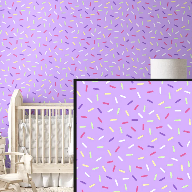 Rainbow Green Yellow Red Sprinkles, on Purple Wallpaper | Zazzle
