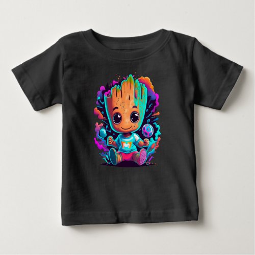 Rainbow Grooth A Playful Symphony of Colors Baby T_Shirt