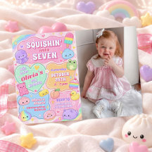 Rainbow Groovy Squishy Girl 7th Birthday Photo