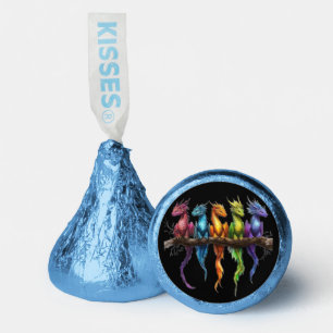 Rainbow Group of Baby Dragons on Black Hershey®'s Kisses®