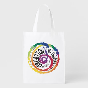Rainbow Growth Mindset Art Quote T-shirt Grocery Bag