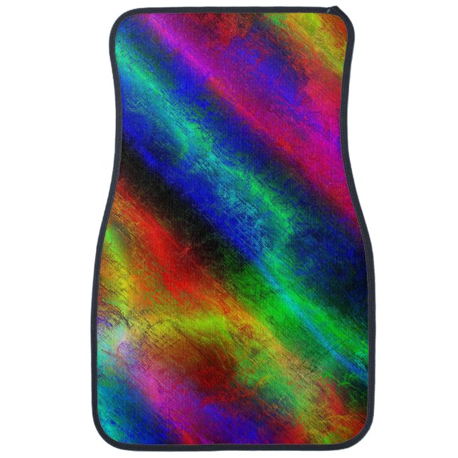 Rainbow Grunge Abstract Car Floor Mat (Front)