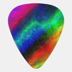 Rainbow Grunge Abstract Guitar Pick