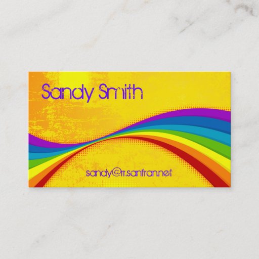 Customizable Rainbow Grunge Business Card Template
