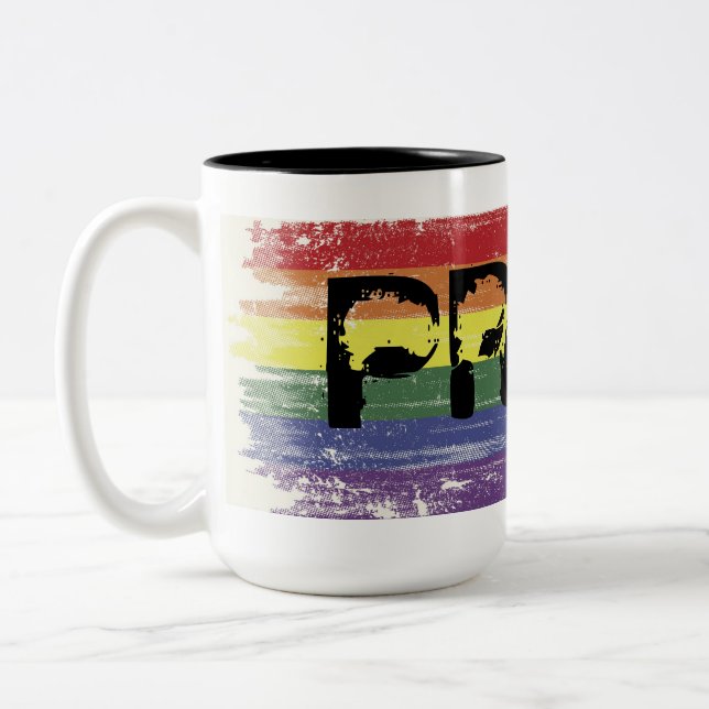 Rainbow Grunge Coffee Mug - PRIDE (Left)