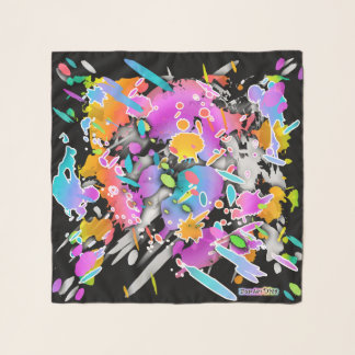 RAINBOW GRUNGE PUNK Abstract Art Design Scarf