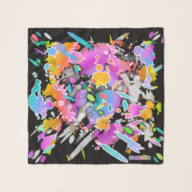 RAINBOW GRUNGE PUNK Abstract Art Design Scarf (Front)