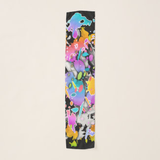 RAINBOW GRUNGE PUNK Abstract Art Design Scarf