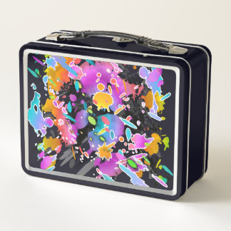 RAINBOW GRUNGE PUNK ABSTRACT ART METAL LUNCH BOX