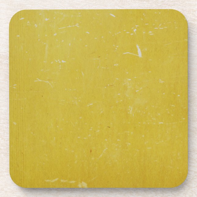 Rainbow Grunge Yellow Beverage Coaster (Front)