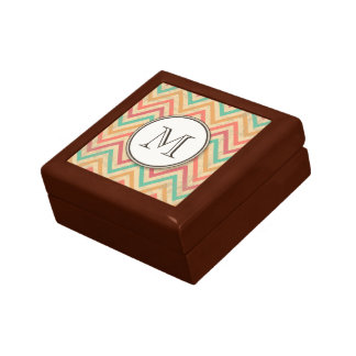Rainbow Grunge Zigzag Chevron Stripes Jewelry Box
