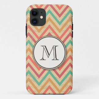 Rainbow Grunge Zigzag Chevrons iPhone 11 Case