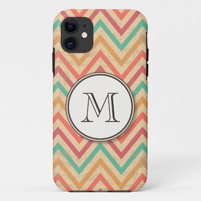 Rainbow Grunge Zigzag Chevrons Case-Mate iPhone Case (Back)