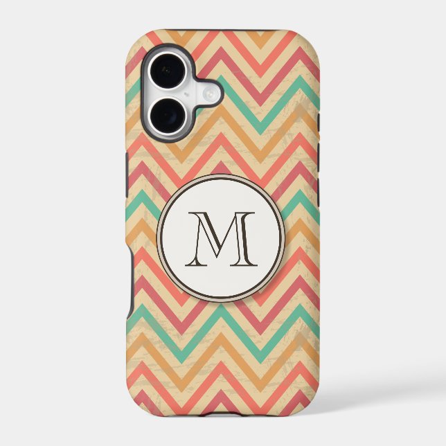 Rainbow Grunge Zigzag Chevrons Iphone Case (Back)